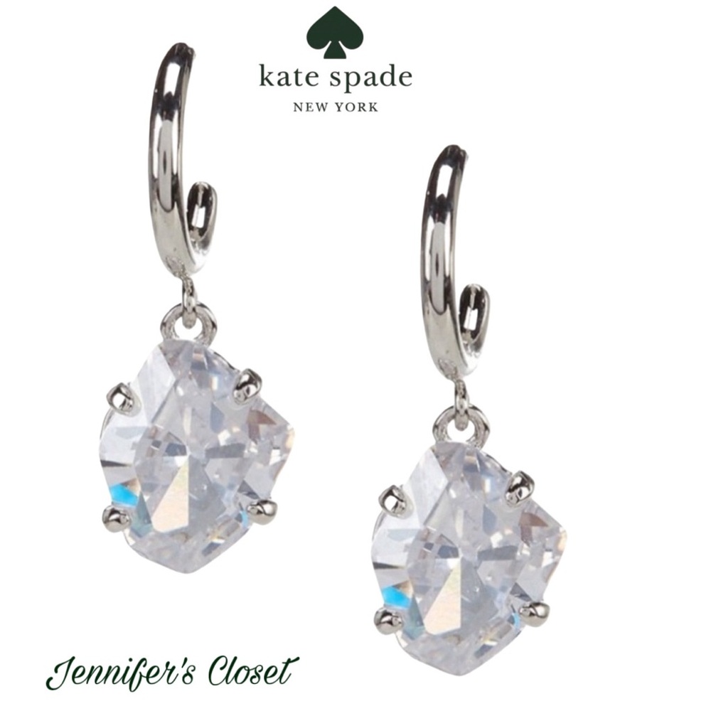 KATE SPADE Crystal Drop Huggie Earrings NWT